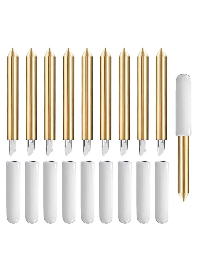 LAMAY 10PCS Replacement Deep Point Cutting Blades Compatible Cutting Machines, Replacement Cutting Blades Compatible, Cut Thicker Materials (Deep Point Blade) (Color : GOLD) - Image 1
